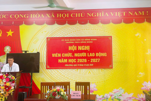 TRƯỜNG THCS ĐỒNG ĐĂNG TỔ CHỨC HỘI NGHỊ VIÊN CHỨC, NGƯỜI LAO ĐỘNG NĂM HỌC 2026 – 2027